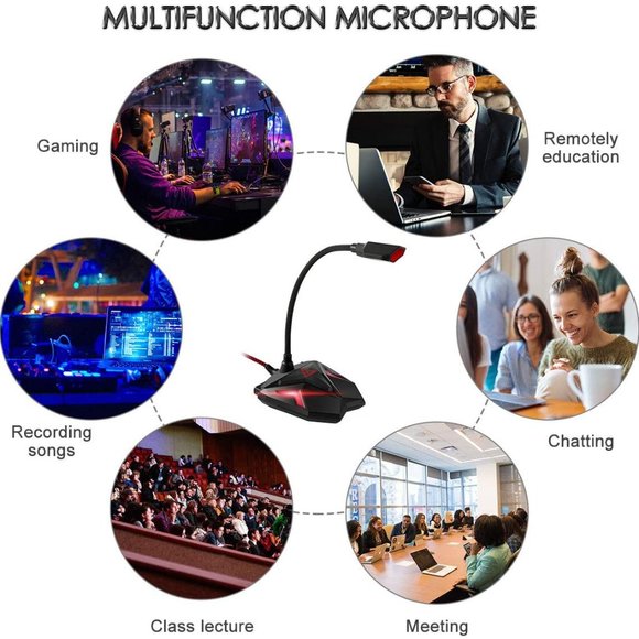 USB Computer Microphone, Plug & Play Desktop Microphone with Mute Button - Picture 6 of 6